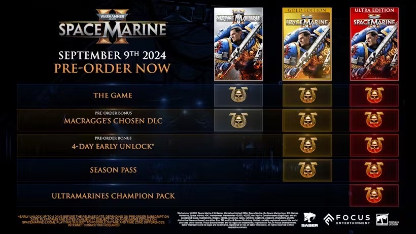 Space Marine 2 preorder bonuses